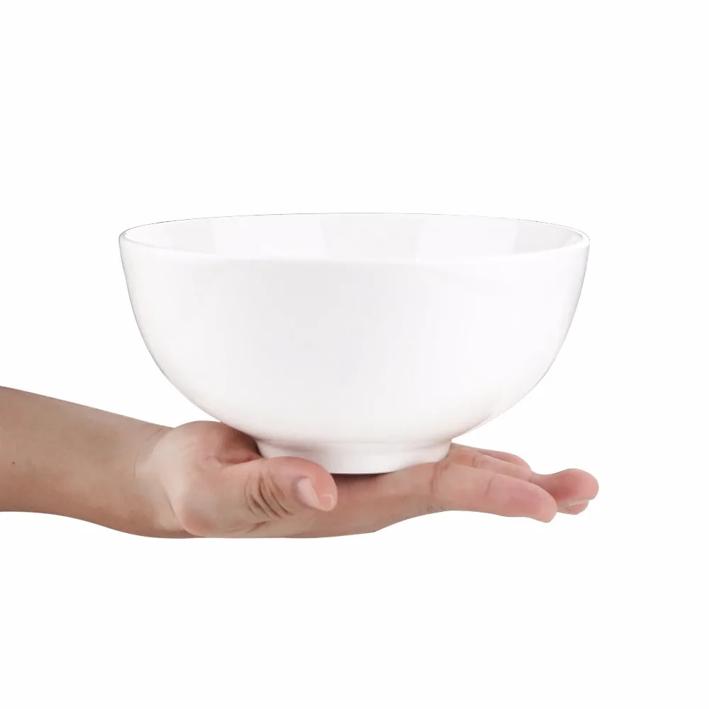 MALACASA Series Regular 4 pieces 1250ml/43oz Cereal Soup Salad Bowls Ivory White Porcelain China Ceramic Cream White