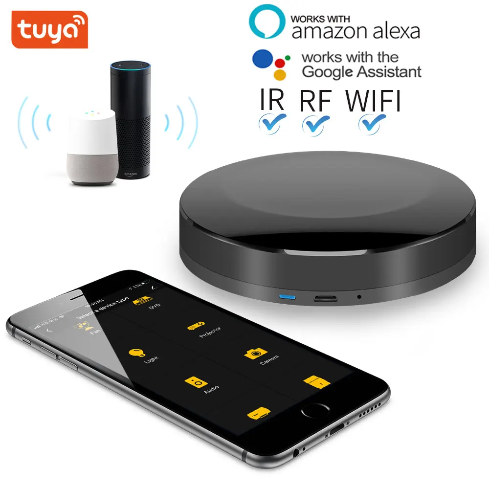 TUYA Smart Home WIFI + IR + RF + 4G Universal Controller สำหรับ iOS Android ทำงานด้วยเสียงควบคุม Alexa Google HOME