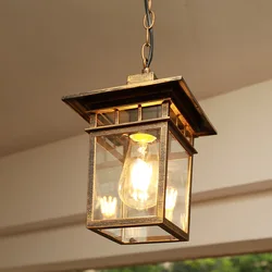 European Outdoor Waterproof Pendant Lights Retro Balcony Corridor Aisle Grape Frame Lamps Vintage Loft Restaurant Light Fixture