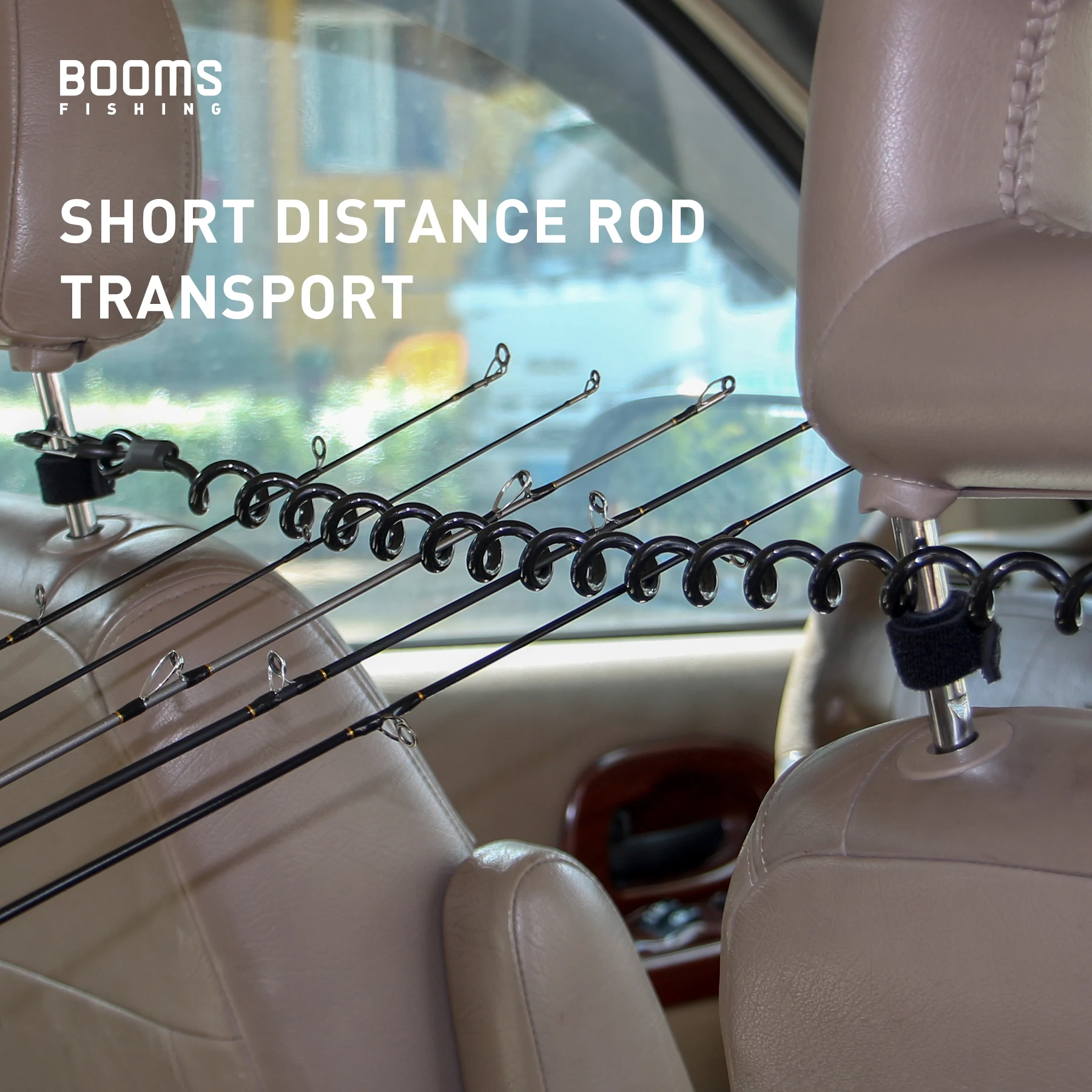 Booms Fishing VTC Vehicle Rod Transport Cord, Headrest Mount Coiled Rod Holder