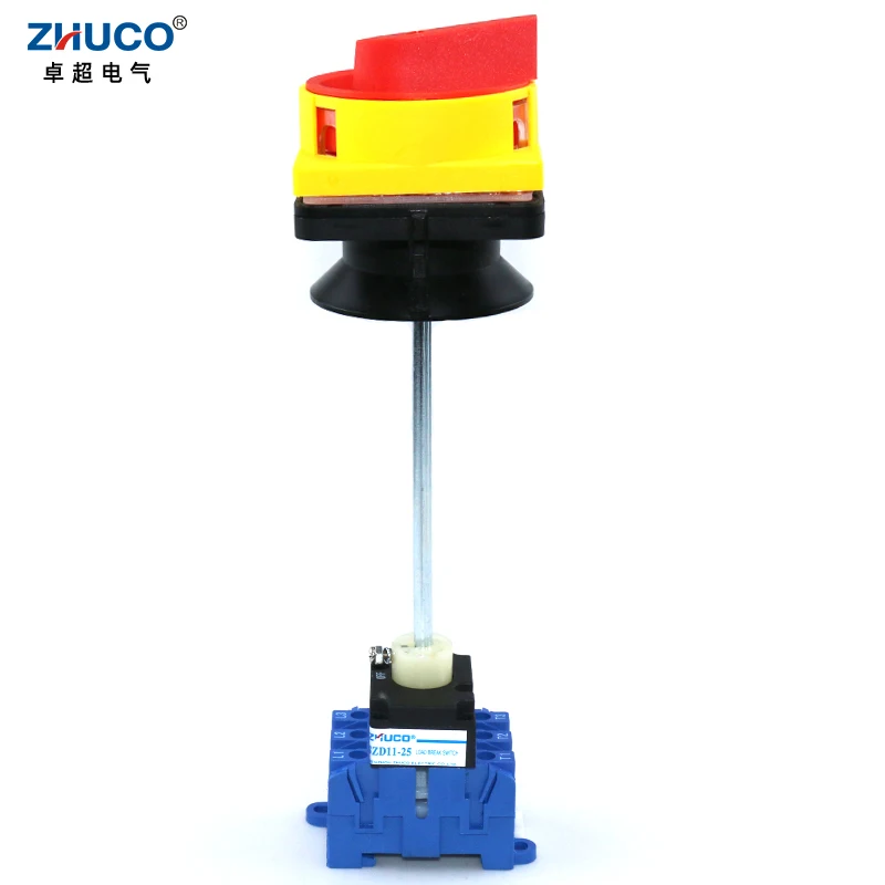 ZHUCO SZD11-25/300010-B 25A 3P ON-OFF Padlock Panel Load Break Isolator Switch With Long Bar Cam Switch For Electrical Cabinet