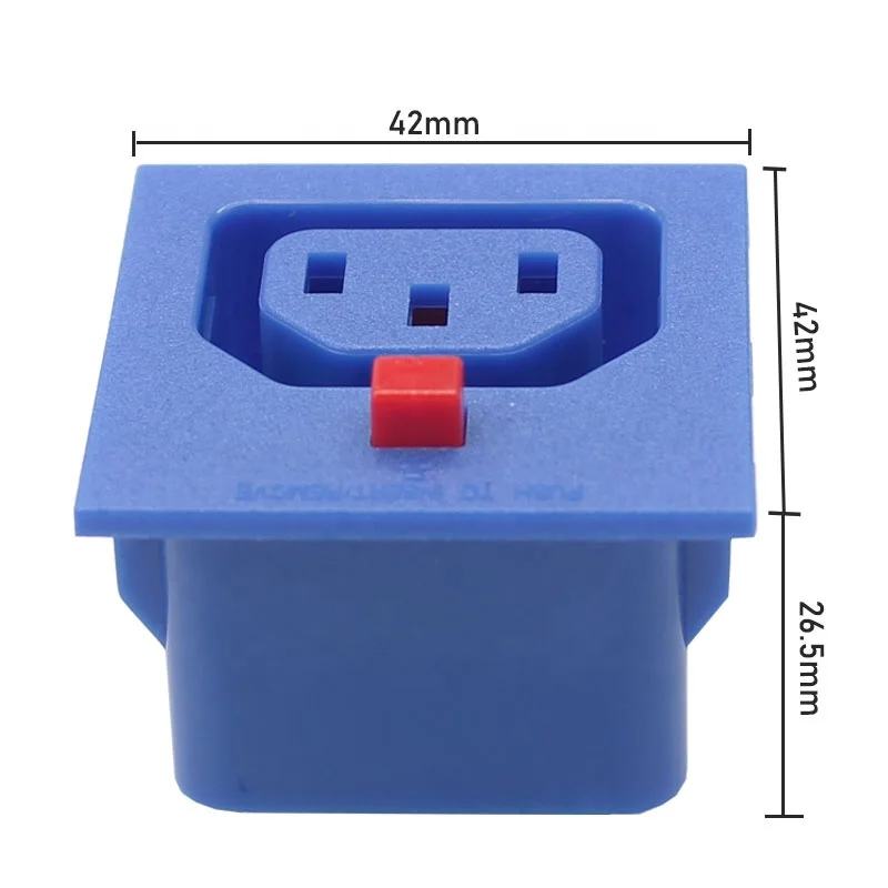 AC 250V 16A 20A IEC 320 C13 Panel Mount Plug Adapter Power Connector Socket Anti Falling Button3 Pins PDU Power Plug Socket