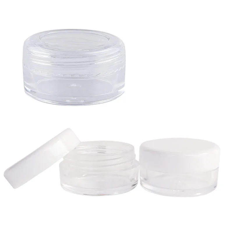 

2000pcs 2g 3g 5g 10g 15g 20g Portable Empty Jars Plastic Cosmetic Clear Bottles Eyeshadow Makeup Cream Lip Balm Container Pots