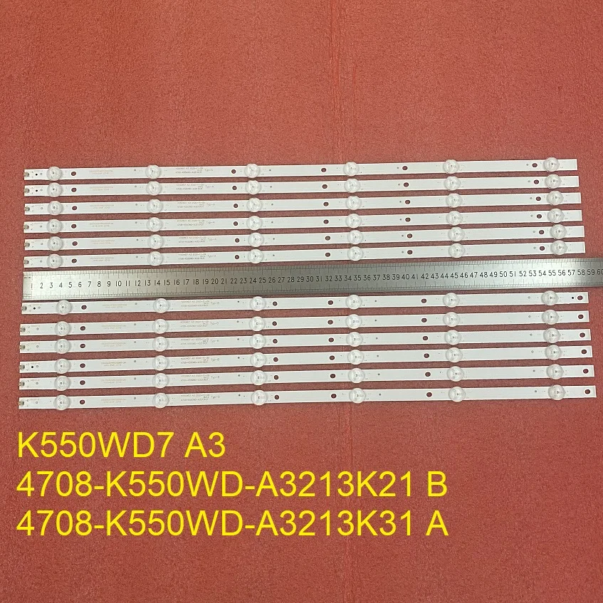 12pcs/set LED backlight strip For 55J2000 55J3500U 55J3500 4078-K550WD-A3213K21 4078-K550WD-A3213K31 A B Type K550WD7 A3