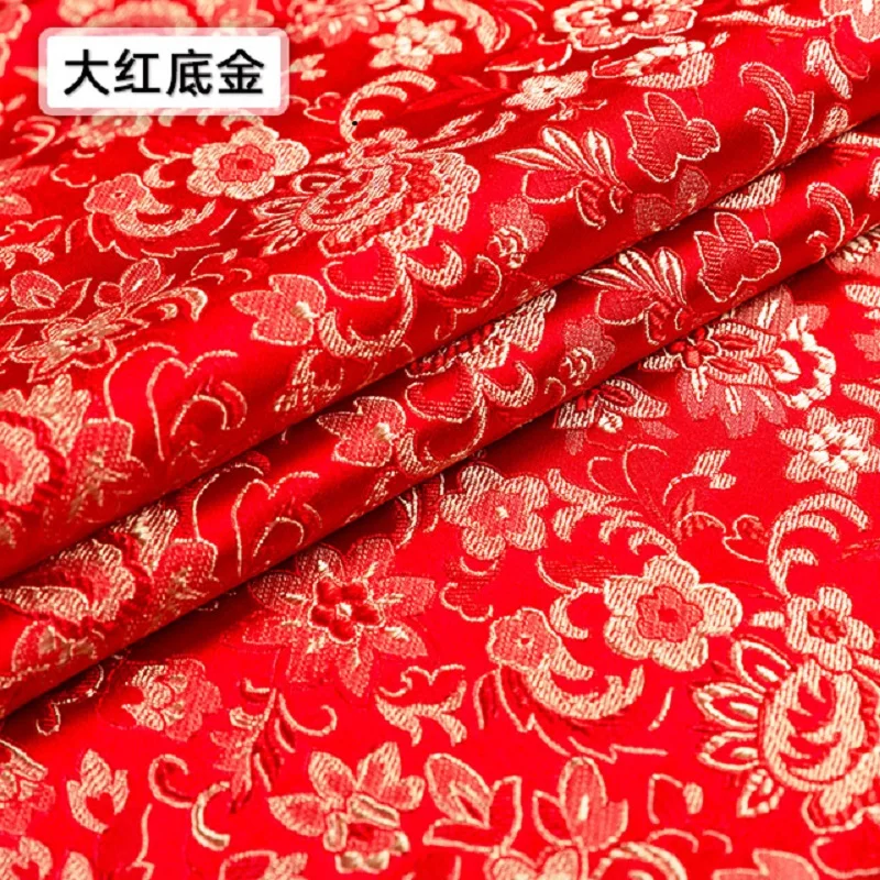 Satin Jacquard Pattern Fabrics Imitation silk Brocade Sewing Cheongsam Kimono Dress Patchwork Designer Material