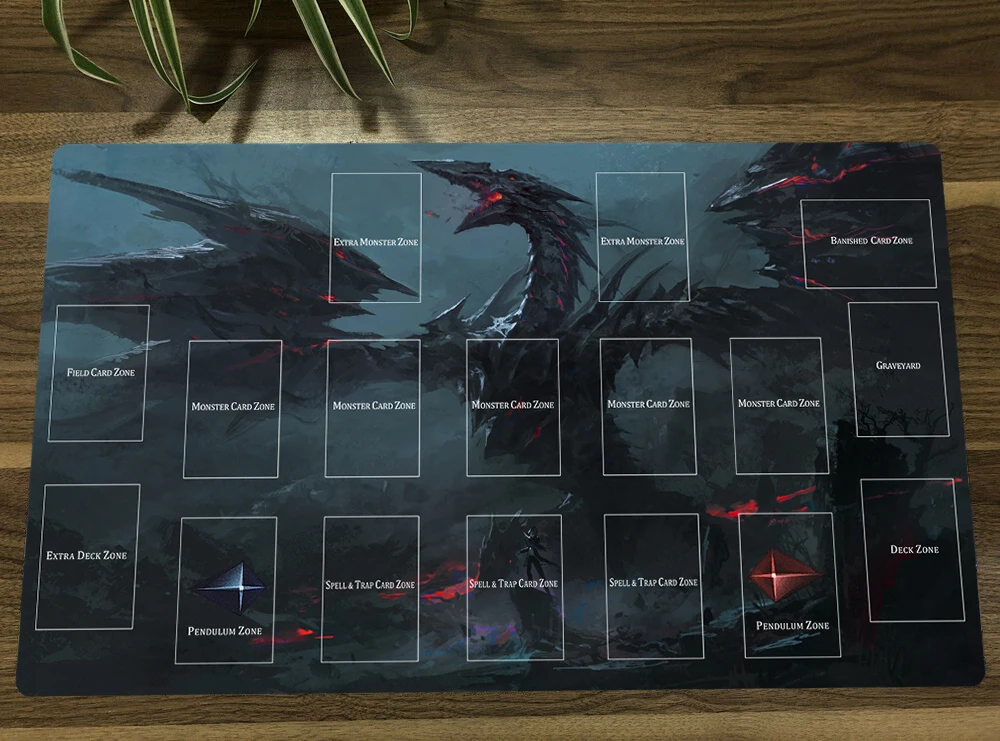 

YuGiOh Red-Eyes Black Dragon TCG Mat Trading Card Game Mat CCG Duel Playmat Anti-slip Rubber Mouse Pad 60x35cm Free Bag