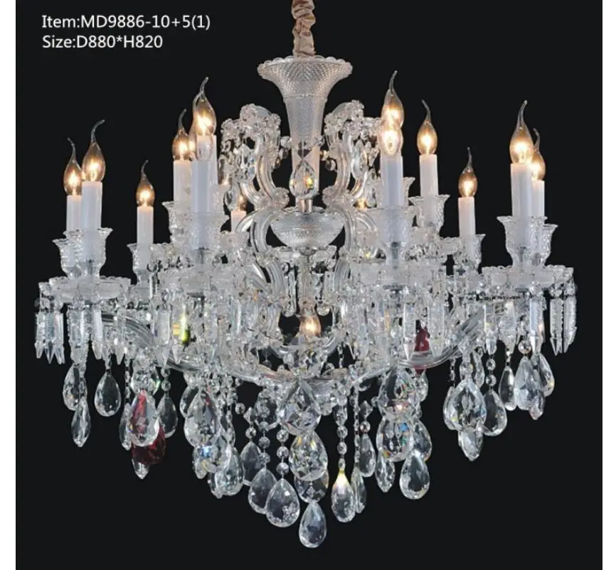 

Modern Clear Crystal Chandelier Lighting Candle Lustre Maria Theresa Luminaria Lampadario Cristal Lamparas For Home Decoration