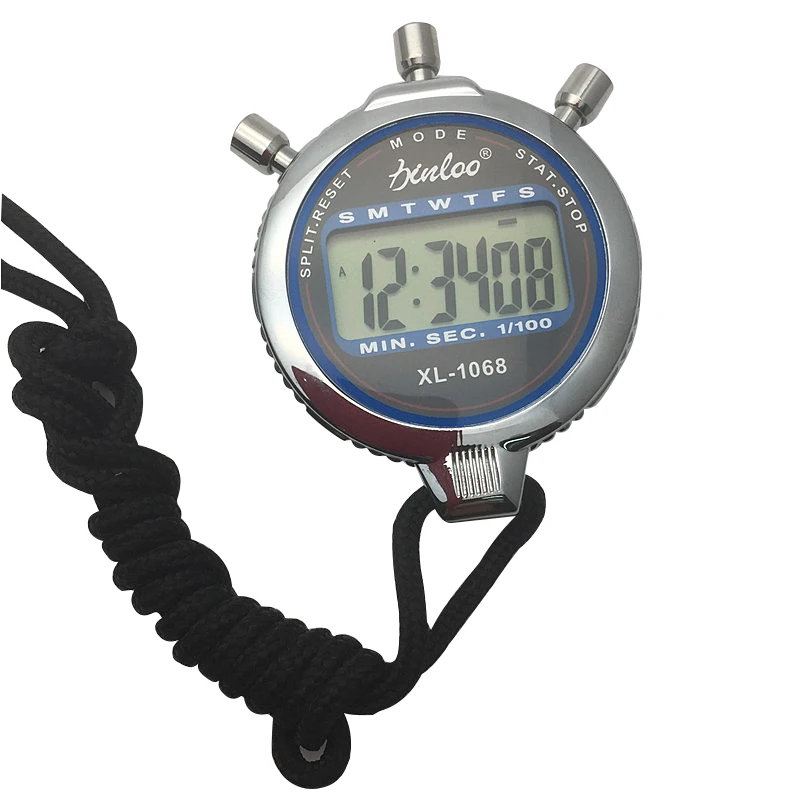 1/100s Precision Timer Stopwatch LCD Stopwatch Sport Waterproof Stopwatch Hours Minutes Month Display Countdown Alarm clock