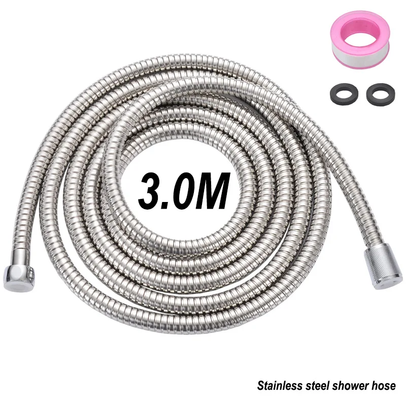 

High Quality 3m Flexible Shower Hose Bathroom 304 Stainless Steel Shower Pipe Spring Tube Bathroom Accessories