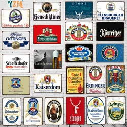 【YZFQ 】German Beer Plaque  Metal Retro Signs Vintage Poster Wall Home Art  Bar  Restaurant Man Cave  Decoration 30X20CM DU-9862A