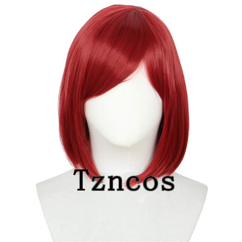 

Tzncos Short Red Wig Yumeno Himiko Wig Heat Resistant Synthetic Hair