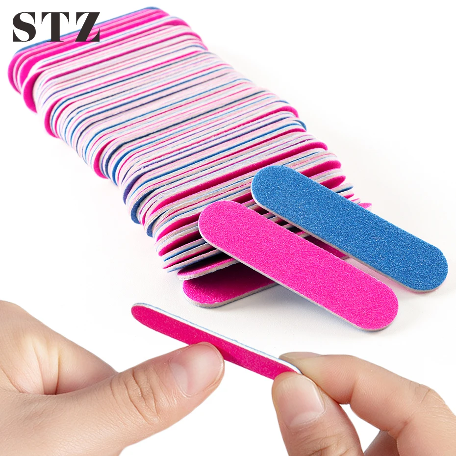 100/10pcs Mini Disposable Nail Files 180/240 Grit Sanding Block Professional Nail Buffer Sandpaper Manicure Polishing Tool #858