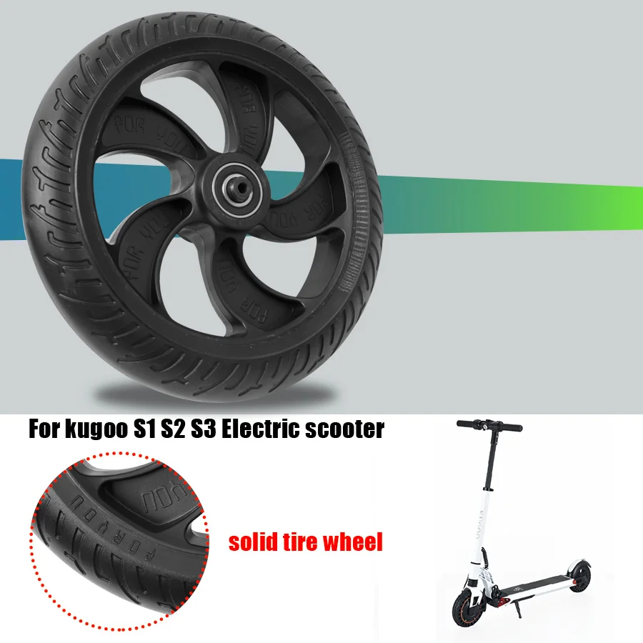 Electric Scooter Solid Rear Wheel Back Tire w/Wheel Hub for Kugoo S1 S2 S3 200x200x50mm Scooter Replacement Rear Wheel