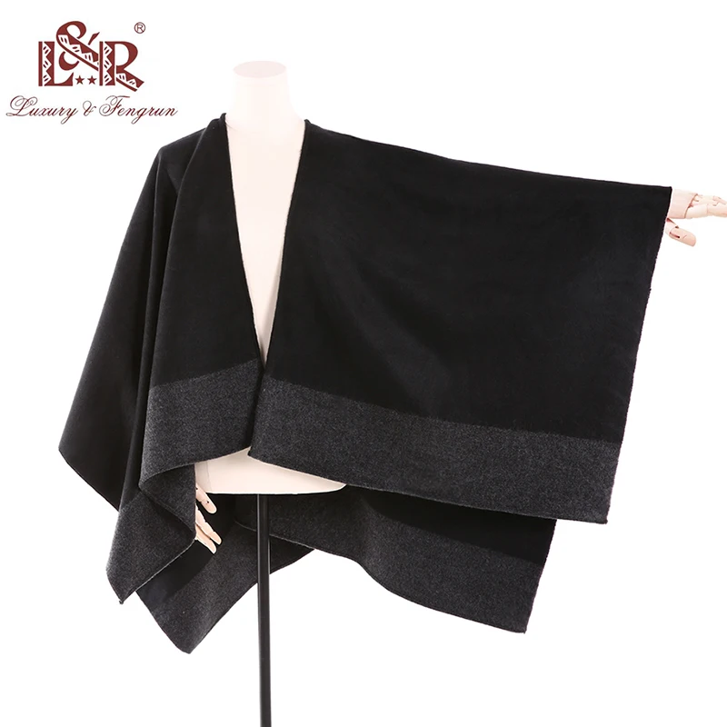 New Cashmere Winter Capes & Ponchos Women Contrast Color women Scarf Retro Female Multi-Purpose Shawl Scarf Coats & Jackets