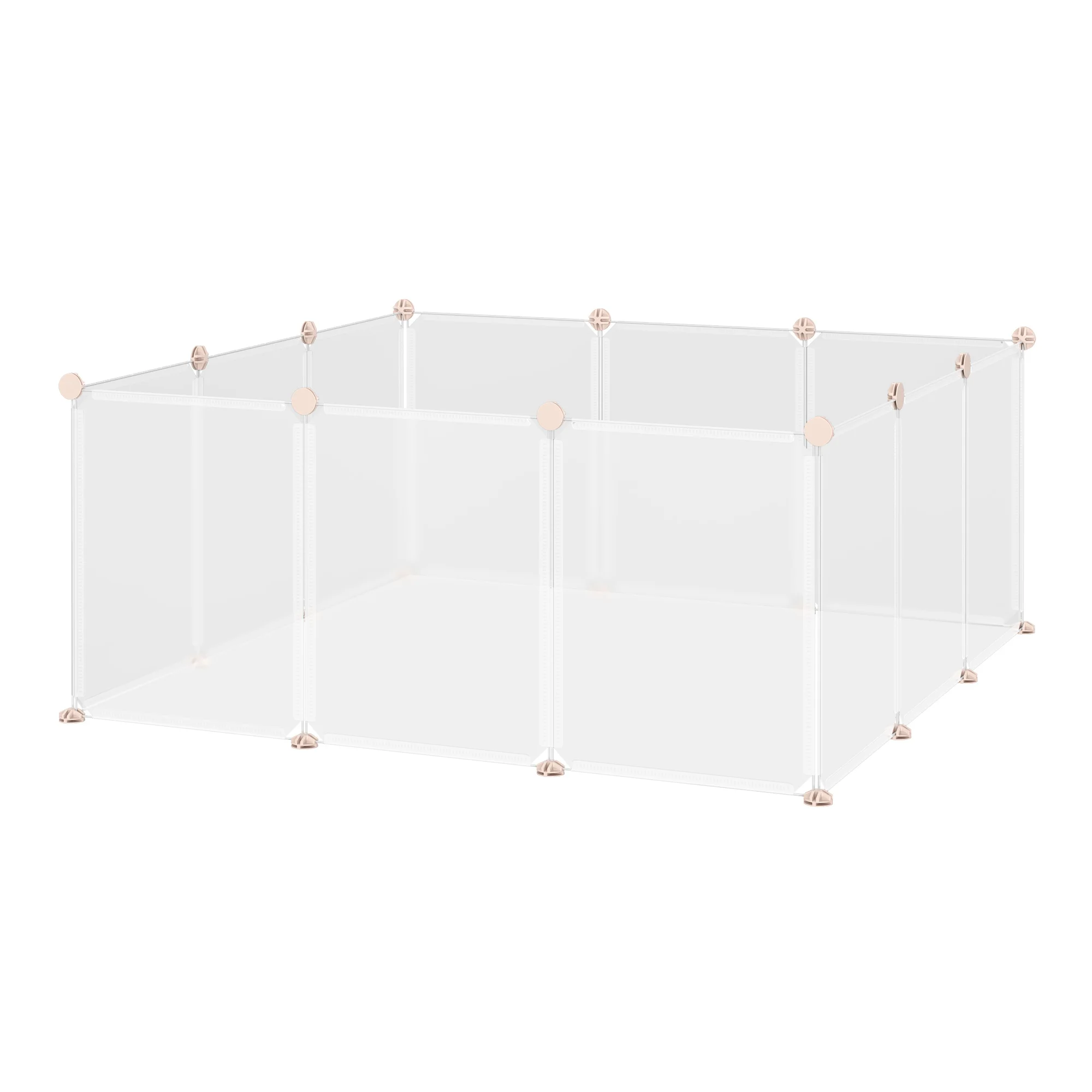 Pawhut Modularer Tierzaun aus Metall mit 12 Paneelen für Meerschweinchen und Welpen – Detail 2