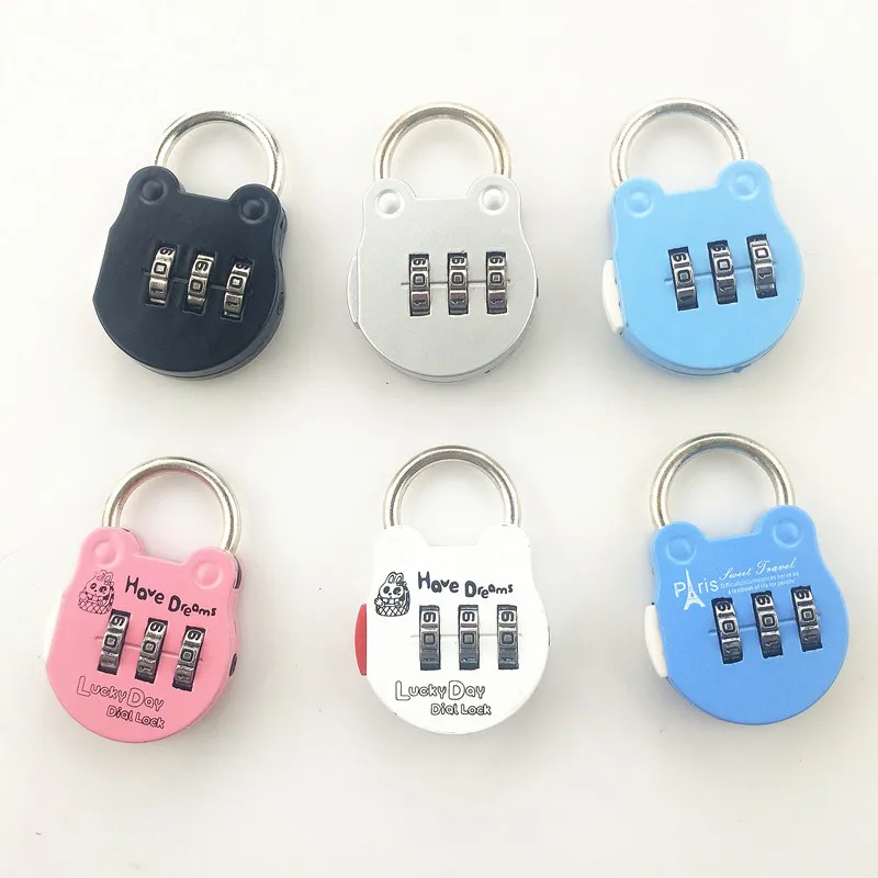 Mini metal Padlock Travel Anti-theft Backpack Padlock  3-digit Combination School Bag Password Lock Luggage Safety Tools