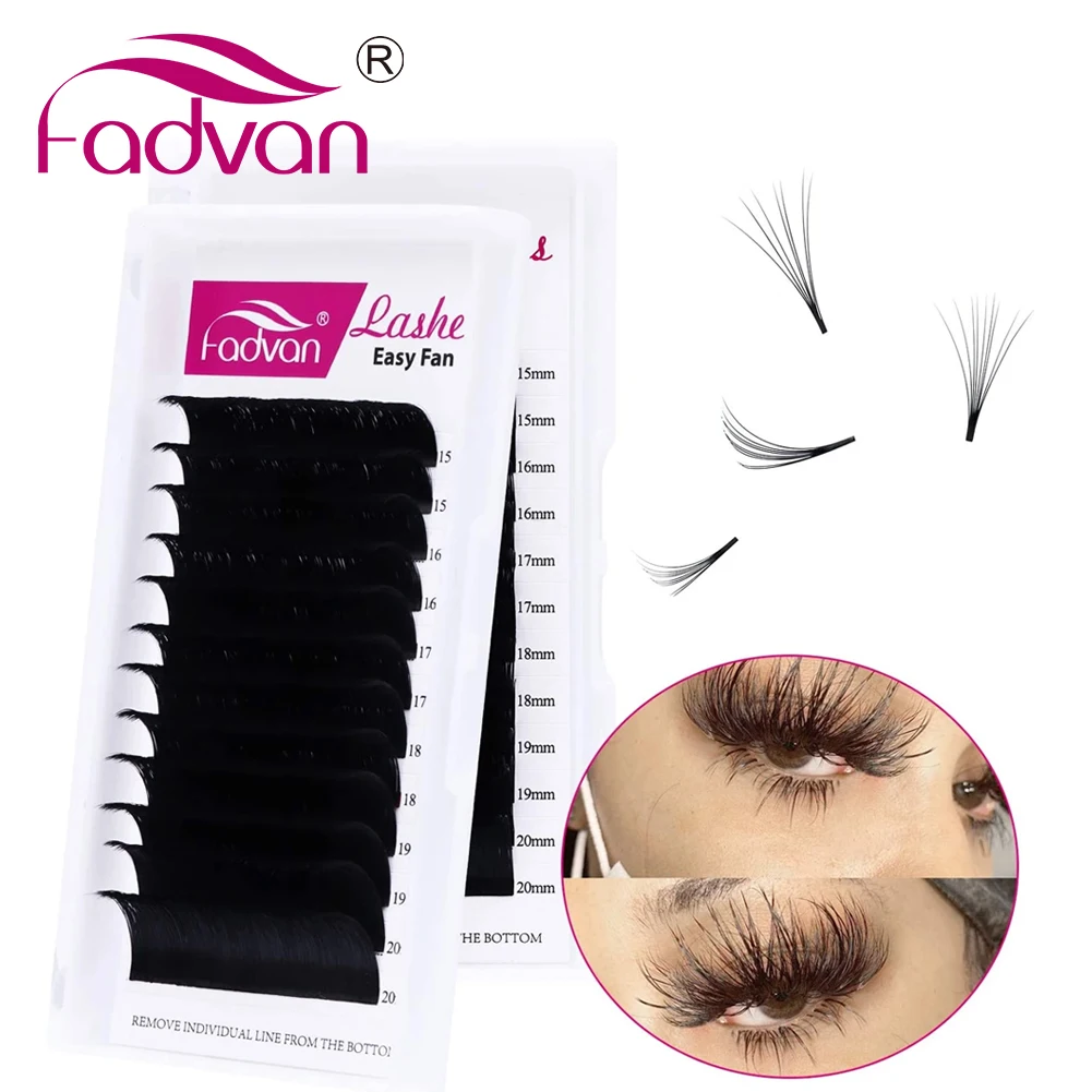 Fadvan Easy Fanning Eyelash Faux Mink Eyelashes Extension for Professional Eye Lash Building Blooming 2d/4d/6d Mix Volume Lashes