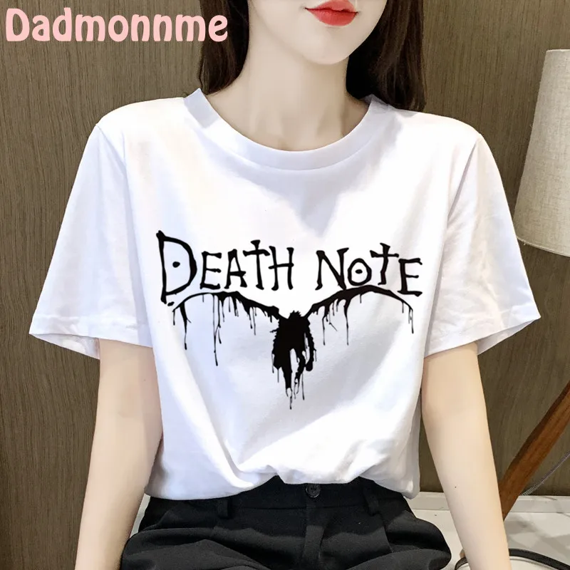 Summer 2021 New Death Note Print Clothing Women T Shirt  Aesthetics Graphic White Short Sleeve Polyester Women's T Shirt Female