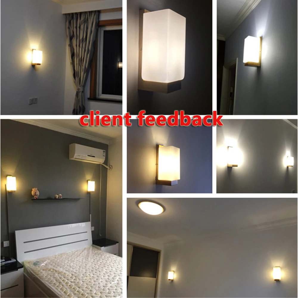 Bedroom light LED simple modern wall lamp Nordic solid wood indoor lighting aisle balcony living room hotel light fixtures