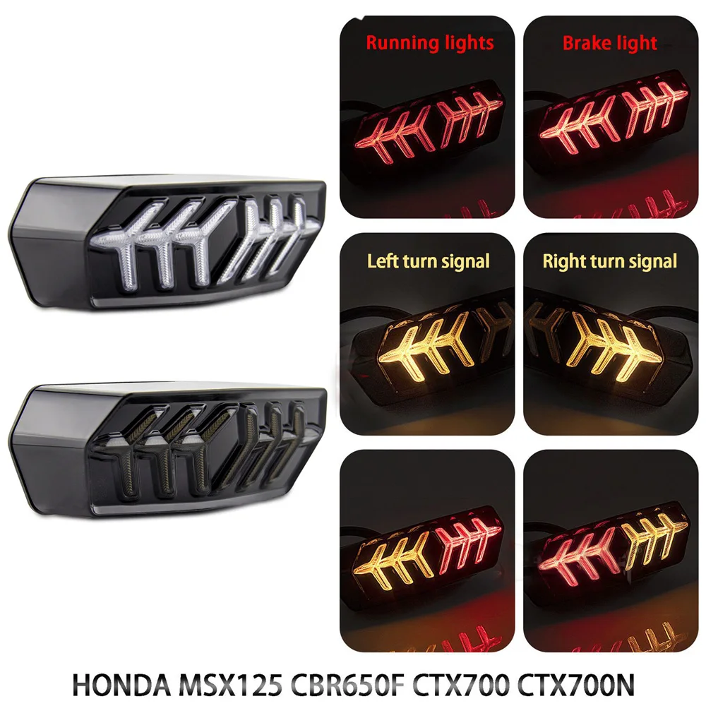 Motorcycle LED Tail Light Turn Signal Lights Running Indicator Lamp Brake Rear taillight For Honda MSX125 CBR650F CTX700N CTX700