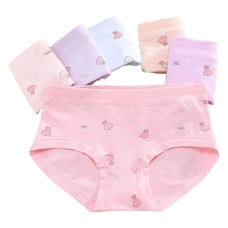 Baby Briefs Cotton Girls Underwear Cute Designs Printing Panties Kids Breathable Soft Healthy Underpants Girls Boxer 1Pcs Random