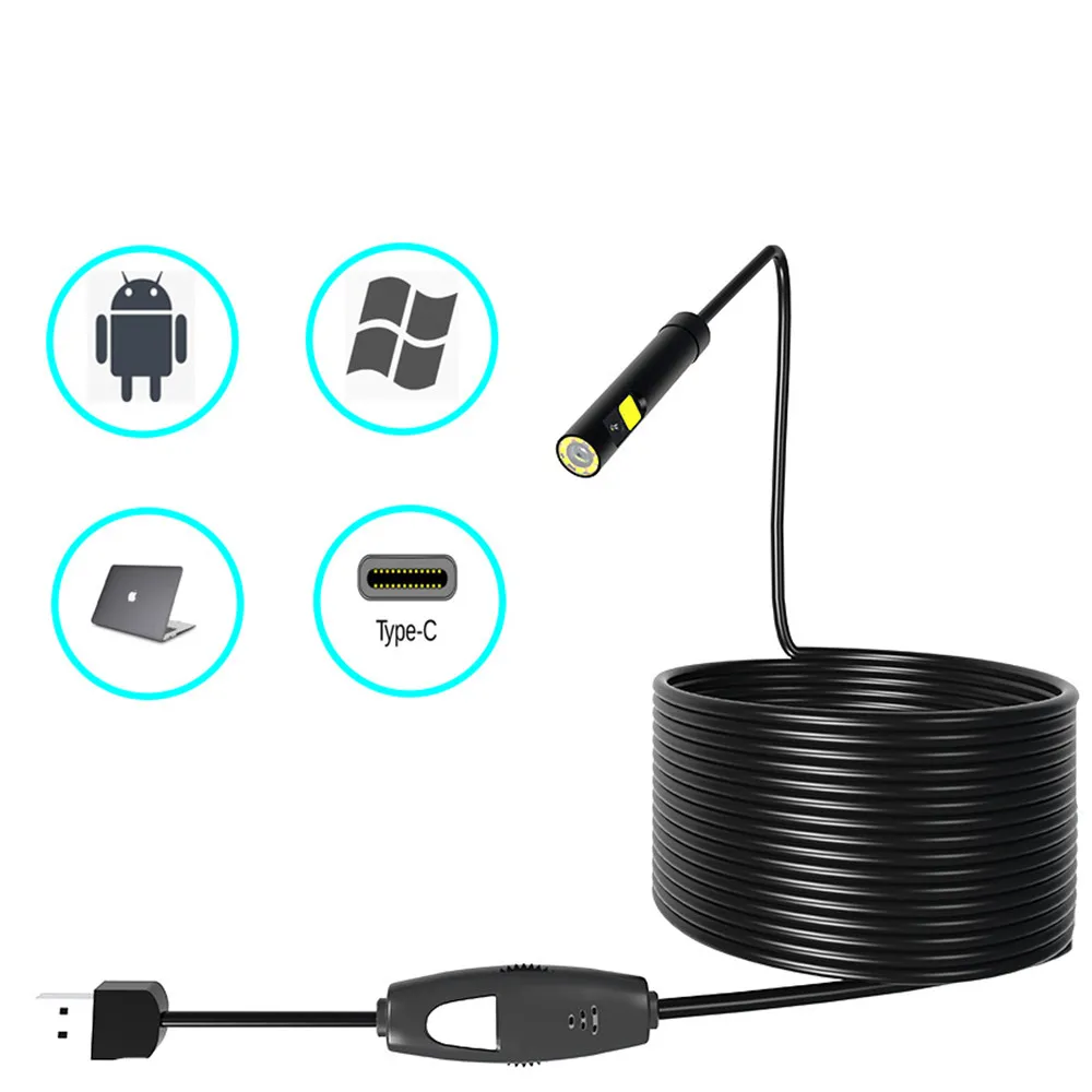 

2MP 1080P USB Dual Lens Endoscope Wireless WIFI Microscope Inspection Borescope Camera 3in1 Otoscope