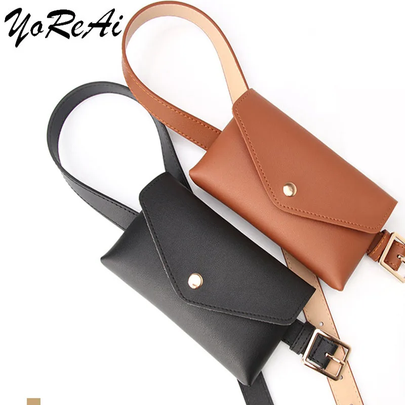 Women Waist Pack Envelope Package Mini Belt Bag PU Shoulder Bags Luxury Belt Small Purse Trendy Female Money New Product