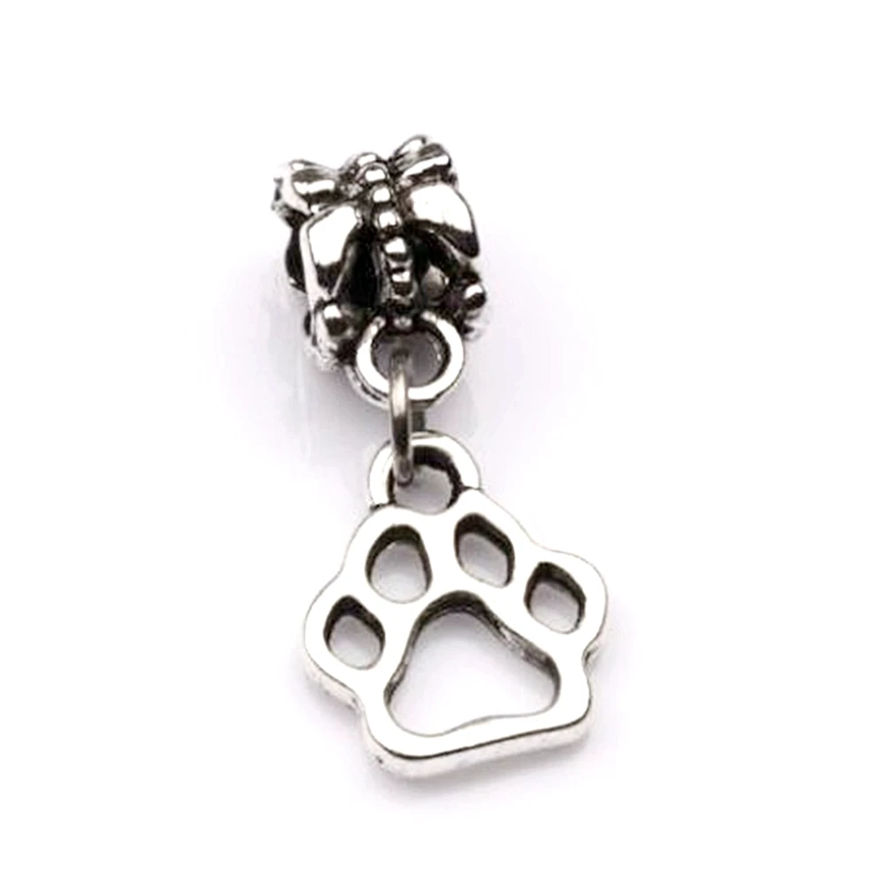 

100Pcs Alloy Hollow Dog Paw Dangle Charm Pendant For Jewelry Making Findings 11*26mm (za254)