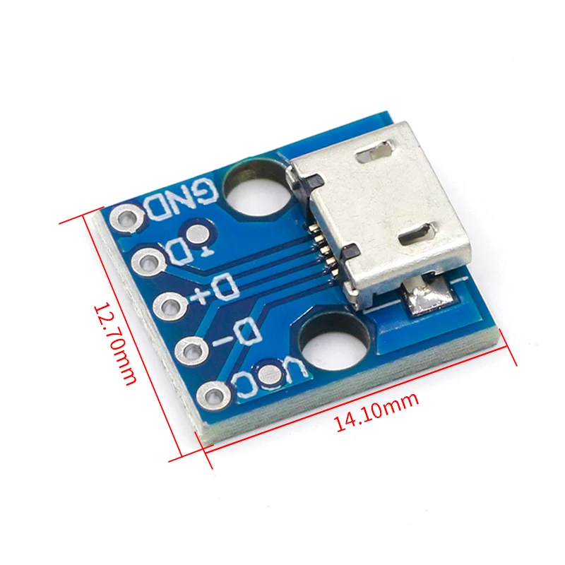 Плата Micro USB 5 шт., адаптер питания 5 В, коммутационный интерфейсный модуль для Arduino