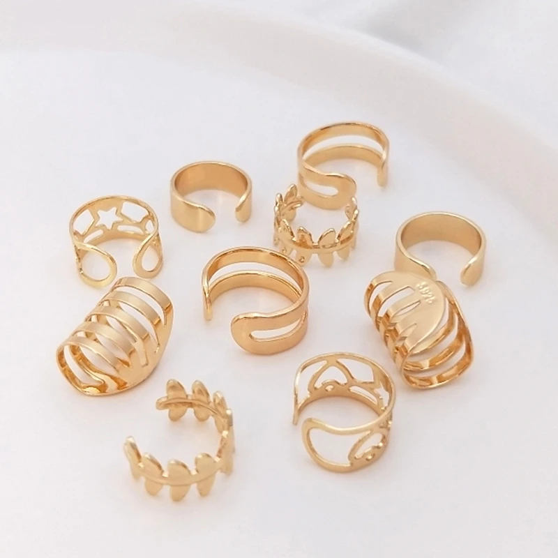 Color Retention Real Gold Plated C-shaped Ear Bone Without Pierced Clip Buckle Fashion Jewelry For Women