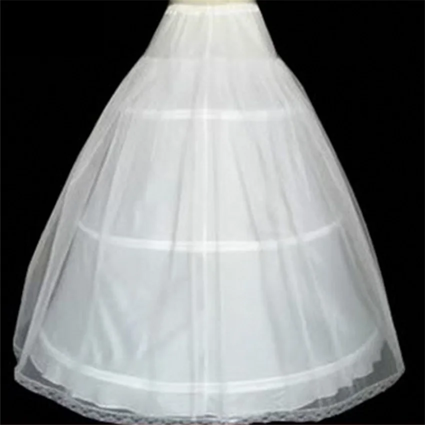 In Stock Hot Sale 3 Hoops Ball Gown Bone Full Crinoline Petticoats For Wedding Dress Wedding Skirt Quinceanera Dress Petticoat