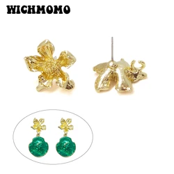 New 18*16mm 6pieces High Quality Zinc Alloy Peach Flowers Earring Base Connectors Linkers for DIY Earring Jewelry Accessories