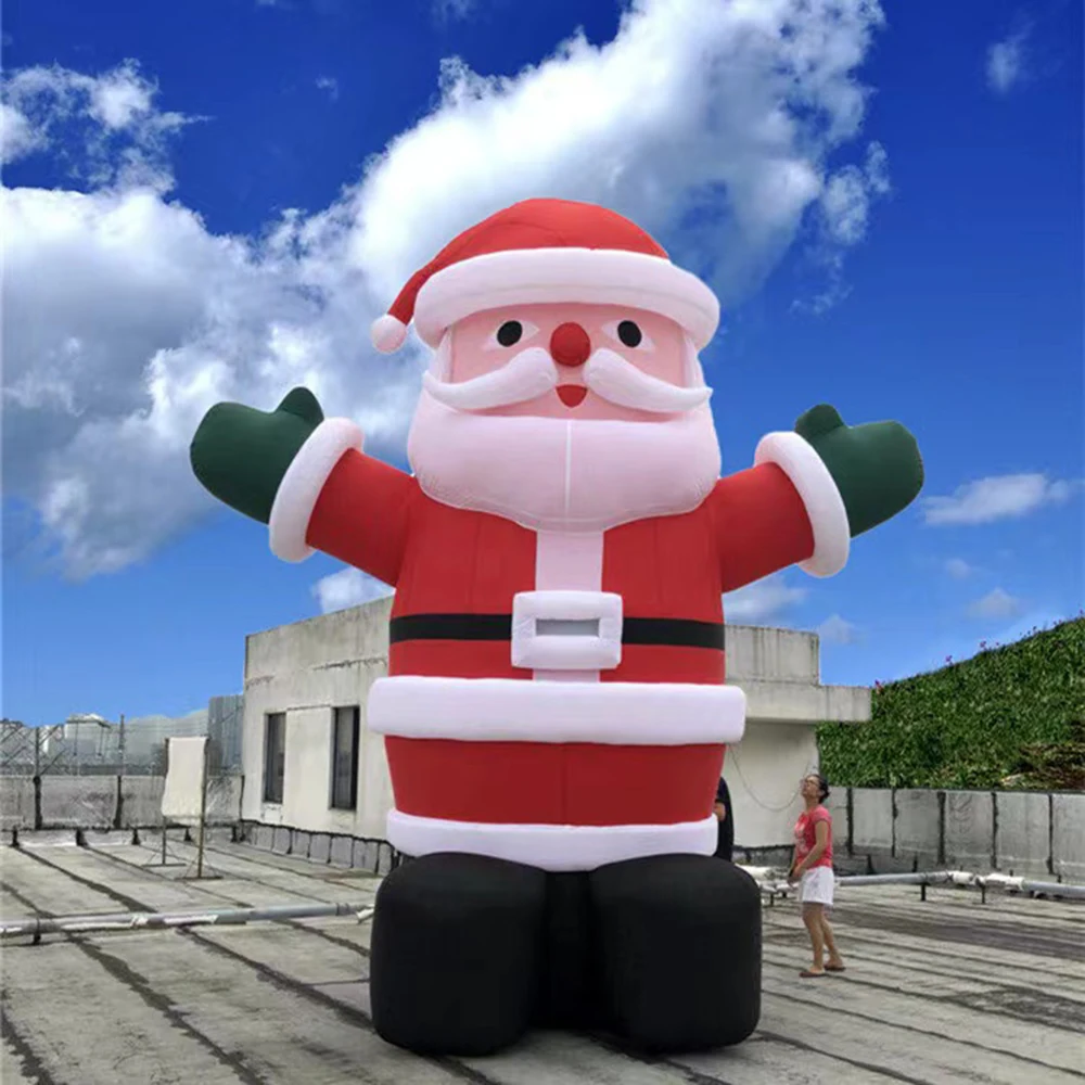 

LED lighted 14/20/26ft Outdoor Inflatable Santa Claus Inflatable Christmas father Santa Garden and blower