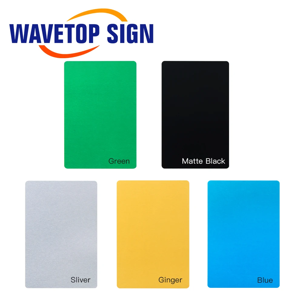 WaveTopSign 100ชิ้น/ล็อตนามบัตรความหนา0.2Mm Multicolorอลูมิเนียมแผ่นโลหะสำหรับเลเซอร์เครื่องหมาย