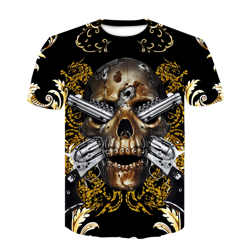 Novelty 3D Golden Chain Print Baroque Brand T-shirt 2019 Summer style short sleeve luxury Royal men clothes hip hop tops & tees