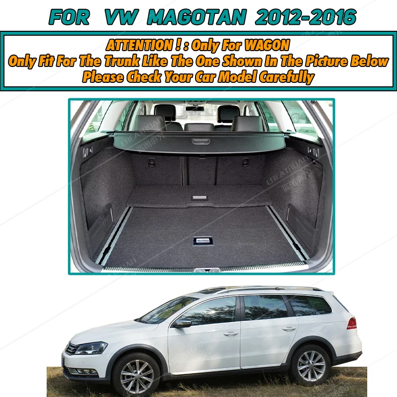 Car Trunk Mat For Volkswagen Magotan Station Wagon 2012 2013 2014 2015 2016 Cargo Liner Carpet Interior Accessories Cover