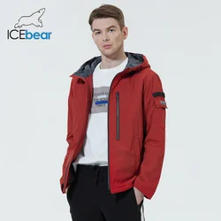 Icebear 2023 jaqueta curta masculina outono elegante casaco com capuz roupas de marca masculina de alta qualidade mwc21601i