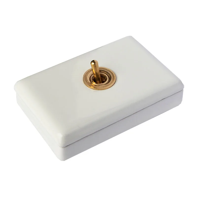 

Nostalgic Ceramic Toggle Switch Retro Single and Double Control Switch for Living Room