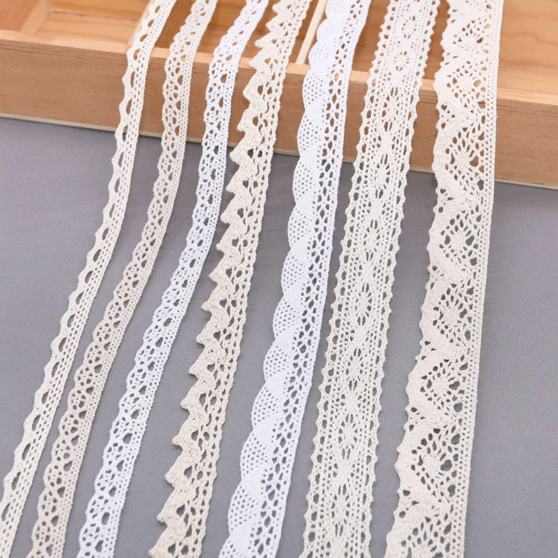 10 Yards White Lace Roll Embroidered Milk Silk Lace Trim Fabric Ribbon Handmade DIY Clothing Accessories Sewing Fabric Trimmings