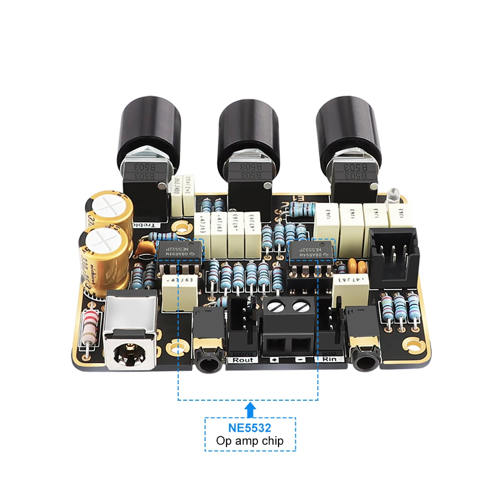 AIYIMA HIFI NE5532 Stereo Preamplifier Pre Amp Tone Board Audio Amplifier Module Turning Board with Treble Bass Adjustment