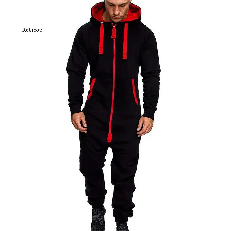 Men's Jumpsuit One Piece Men's Sets New Men's Hooded Fleece Jumpsuit Men Camouflage Print Personality Casual Suits Men