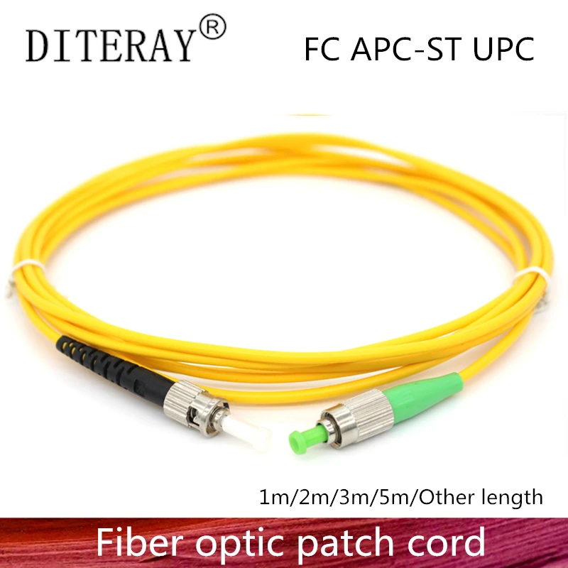 FC/APC to ST/UPC Fiber Optic Patch Cord Cable FC-ST 1/3/5/10/20/30M Jumper Single Mode Simplex 2.0mm Optical Fibra Optica FTTH