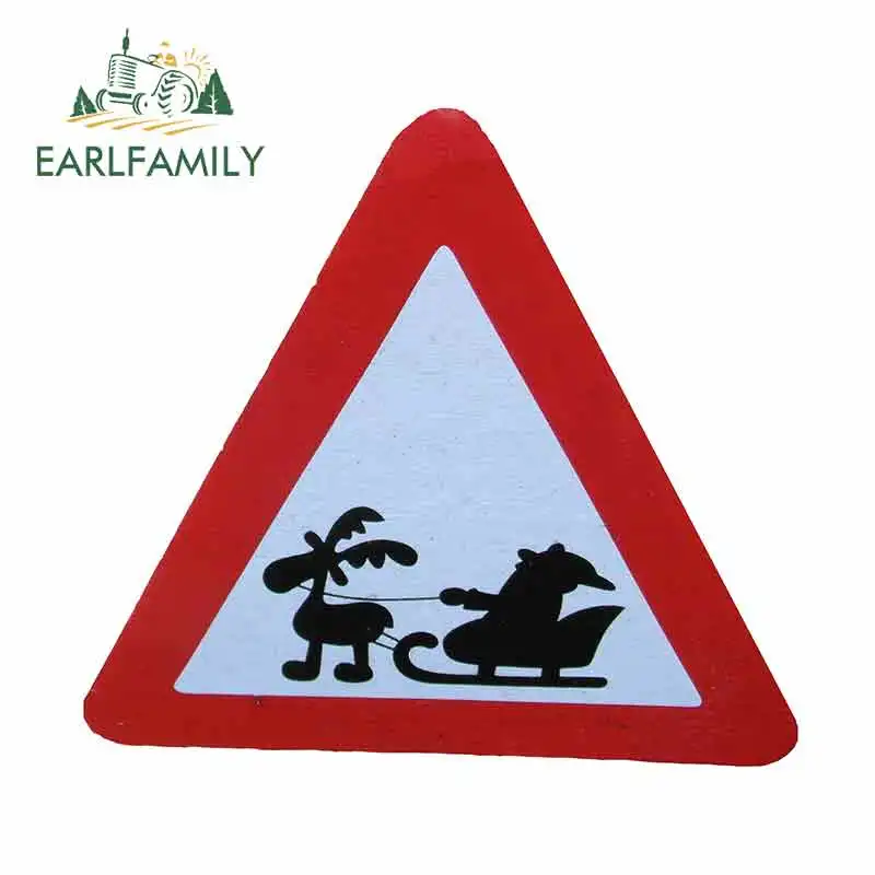 EARLFAMILY 13cm x 12cm for Santa Reindeer Graphics Funny Vinyl Car Stickers Waterproof Car Wrap Decals JDM ATV DIY Decor