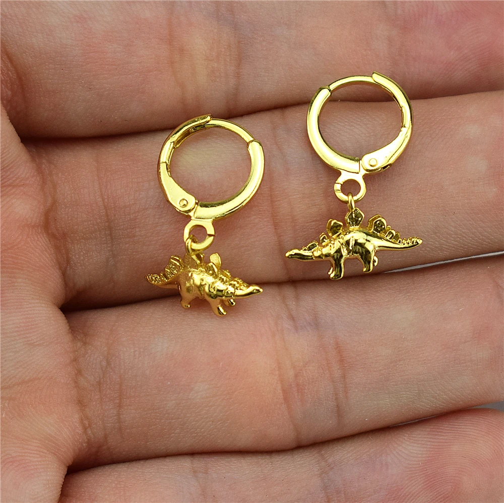 2021 new eIectropIating AAA micro inIaid cute and SmaII AnimaI Dinosaur Earrings JeweIry women's Gift Men's gift