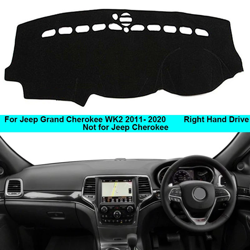 ل جيب جراند شيروكي WK2 2011 - 2020 LHD RHD 2 طبقات غطاء لوحة سيارة السجاد كيب البساط الظل السجاد داشمات وسادة واقية #2