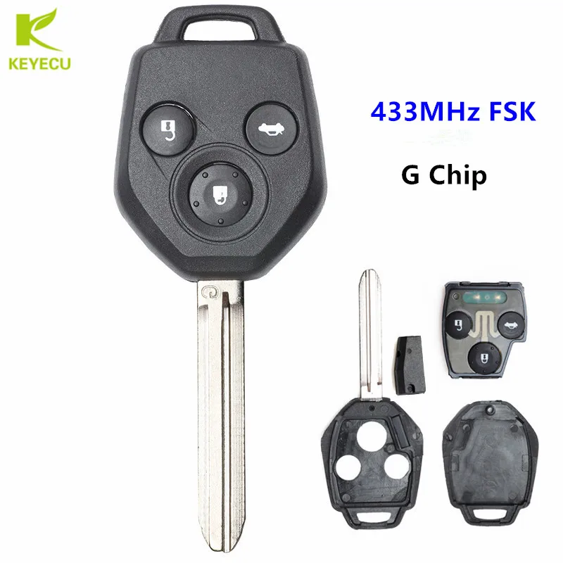 KEYECU 3Button KEY KEYLESS ENTRY REMOTE FOB 433MHz FSK with 