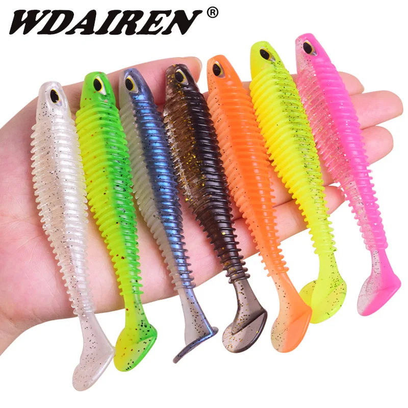 WDAIREN Fishing soft lure shad Frog foot Jig Wobblers Artificial silicone bait 8cm 11cm 3D eyes for bass pike fishing Tackle