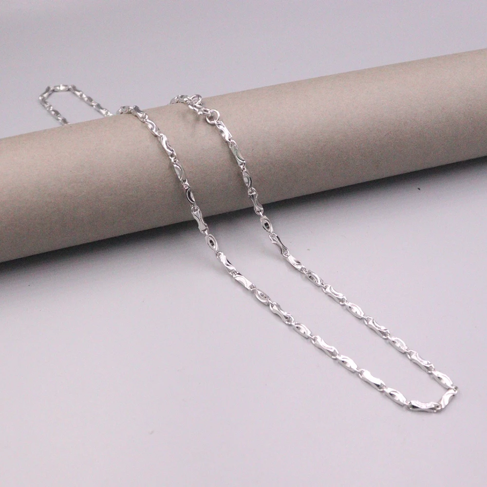 Real 925 Sterling Silver Necklace 3.0mm Ingot Link Chain 22inch Stamped S925 M Clasp