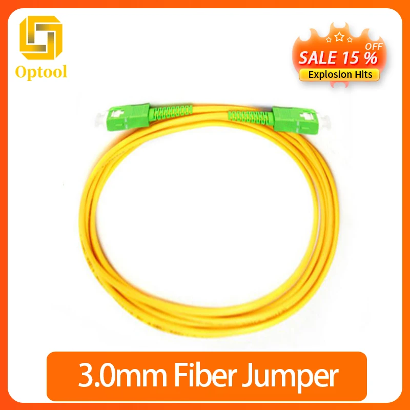 

5PCS/bag SC APC 3M 2.0mm or 3.0mm Simplex Ftth Single Mode fiber Optic Patch Cord Cable FTTH fiber Optic Jumper Cable