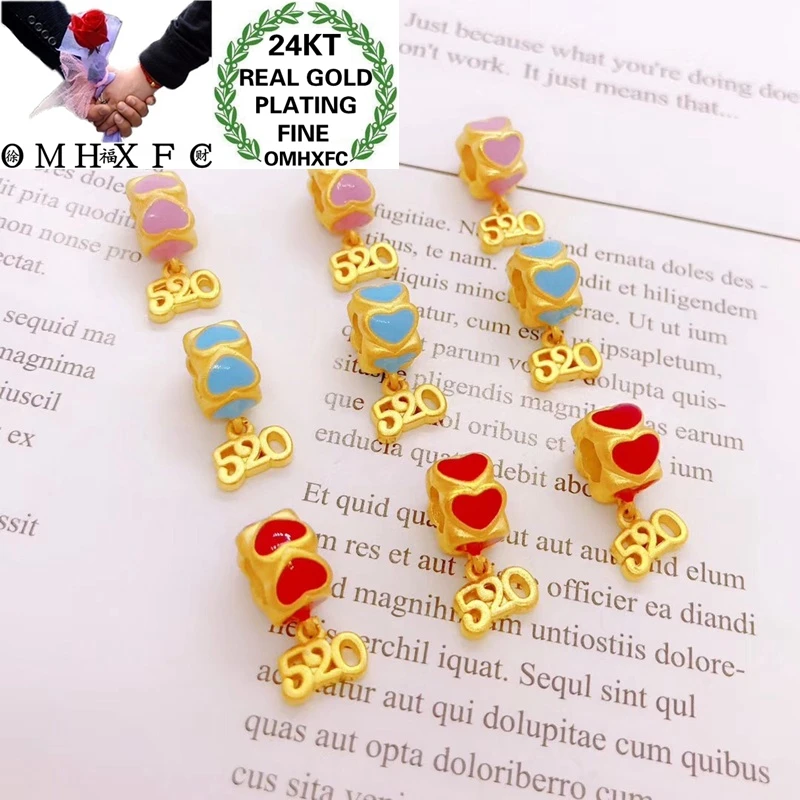 OMHXFC Jewelry Wholesale YM36 European Fashion Hot Fine Woman Man Party Birthday Wedding Gift 520 Heart 24KT Gold Pendant Charm